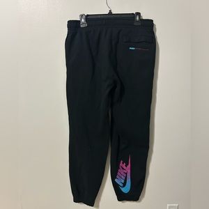 Nike Men Sportswear Double Swoosh Black Fleece Sweatpants Large Brand New w Tags